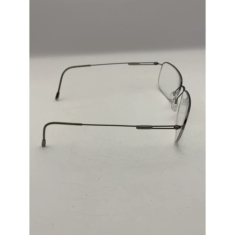 Silhouette Eyeglasses 7584 6053 52-19-140 Silver Square Rectangular Men Titanium